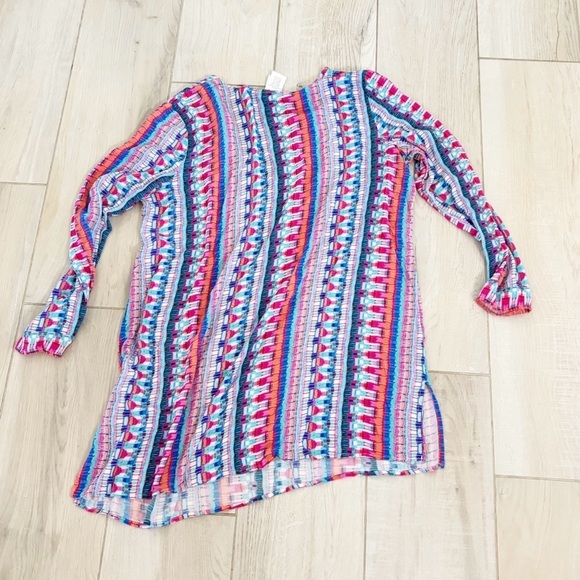 LA BLANCA Women’s Plus Multicolor Stripe GLOBAL JIVE Swim Cover V-Neck Sz 1X - Picture 4 of 9